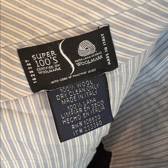 Classic Charcoal Super 100 Italian Wool Trousers. Pleated and Cuffed - Picture 7 of 8